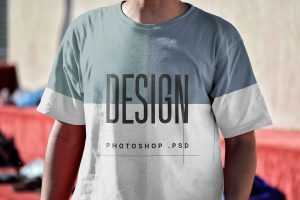 Free Textured T-shirt Mockup Men