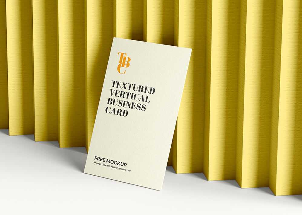 Free Textured Vertical Business Card Mockup PSD