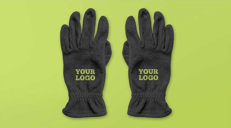 Free Thermal Gloves Mockup Two PSD Overhead and Perspective Views