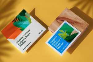 Free Thick Paper Invitation Card And Envelope Cover Mockup PSD