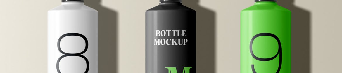 Free Three Big Bottle Mockups