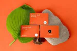 Free Three Business Cards Mockup PSD