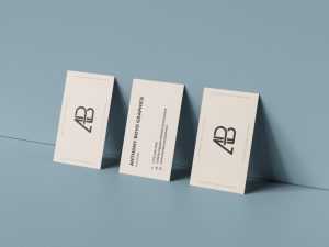 Free Three Business Cards Mockup PSD