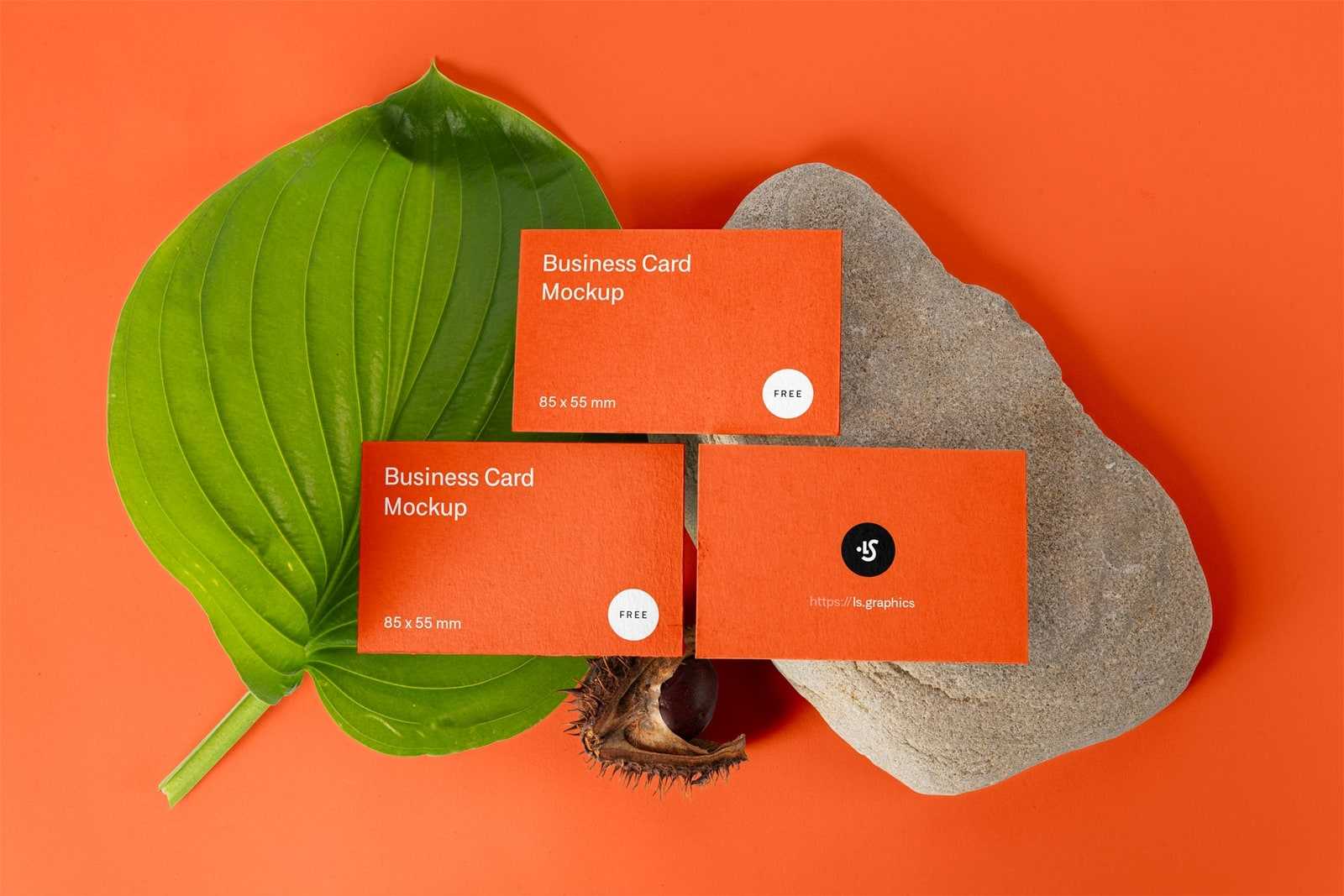Free Three Business Cards Mockup PSD