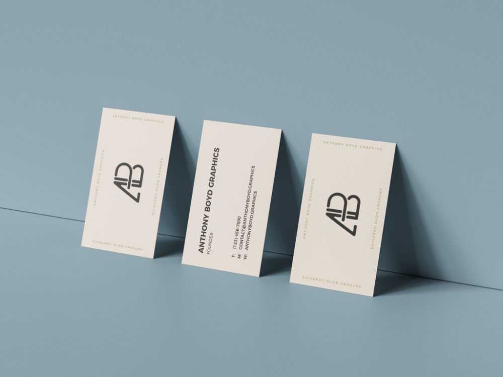 Free Three Business Cards Mockup PSD