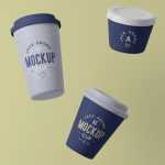 Free Three Cup PSD Mockups