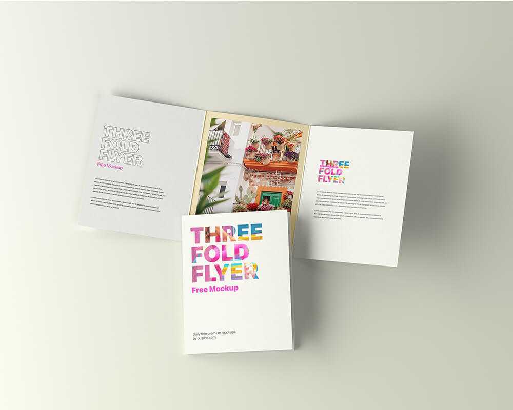 Free Three Fold Wedding Card Mockup PSD