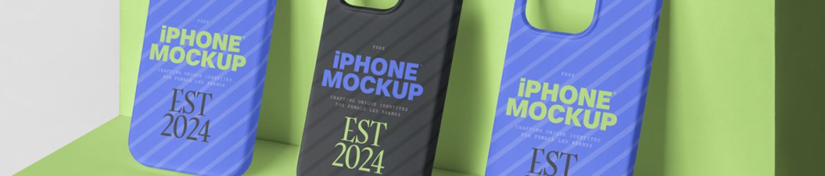 Free Three iPhone Cases Mockup