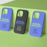 Free Three iPhone Cases Mockup