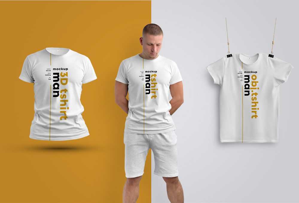 Free Three Men’s T-Shirts / Jersey Mockup PSD