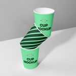 Free Three Paper Cups Mockup