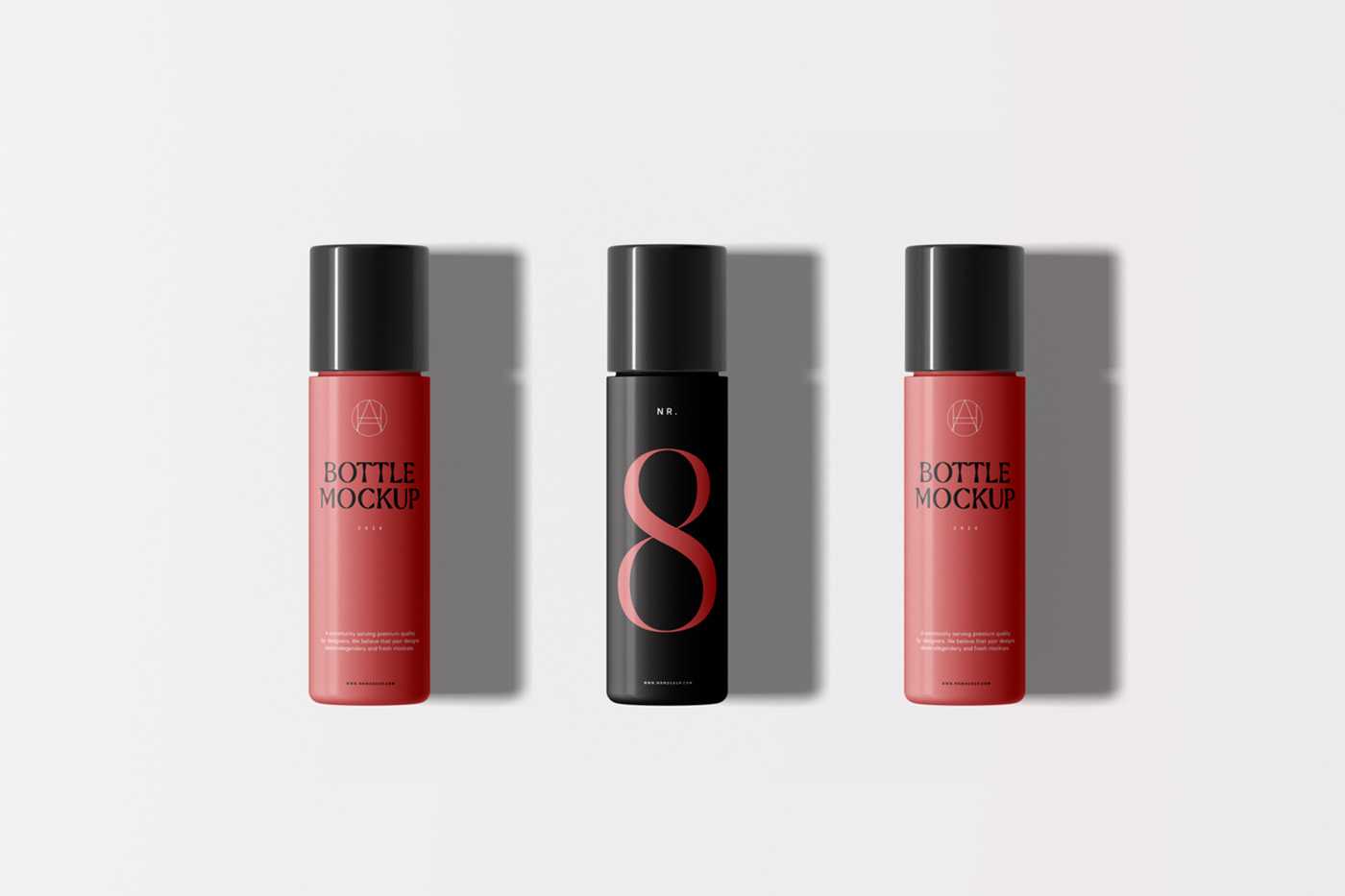 Free Three Plastic Bottle Mockups