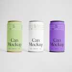 Free Three Small Metal Can Mockups