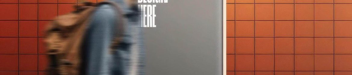 Free Tile Wall Lightbox Poster Mockup PSD