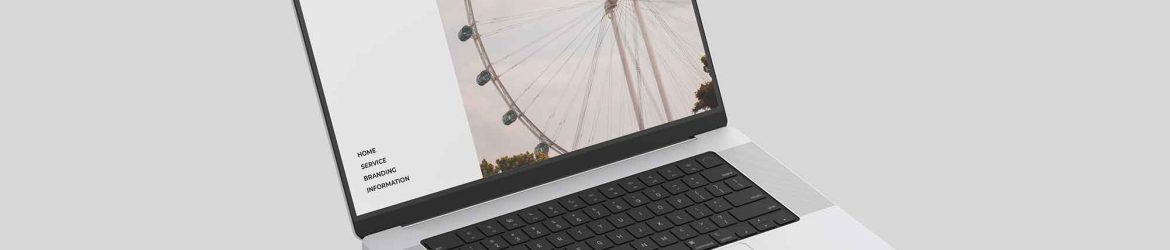 Free Tilted MacBook Pro Mockup PSD