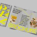 Free Top View Three Fold A4 Brochure Mockup PSD