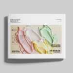 Free Top View US Letter Landscape Brochure Cover Mockup Display