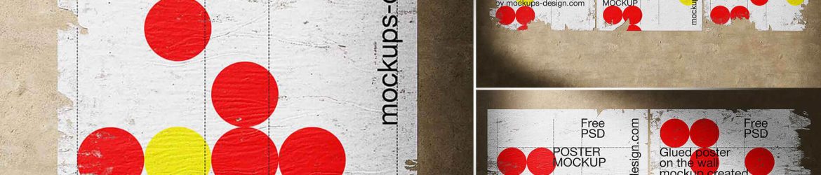 Free Torn Ripped Posters Mockups PSD Set