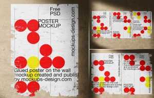Free Torn Ripped Posters Mockups PSD Set