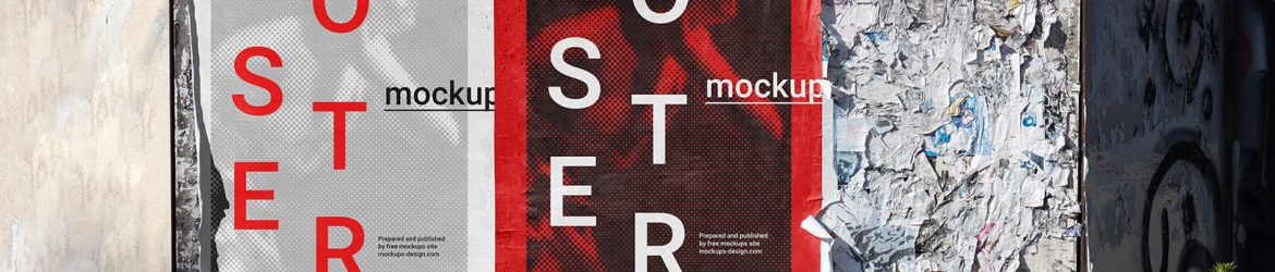 Free Torn Street Poster Mock-up PSD