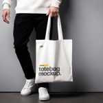 Free Tote Bag Mockup Holding By Hand
