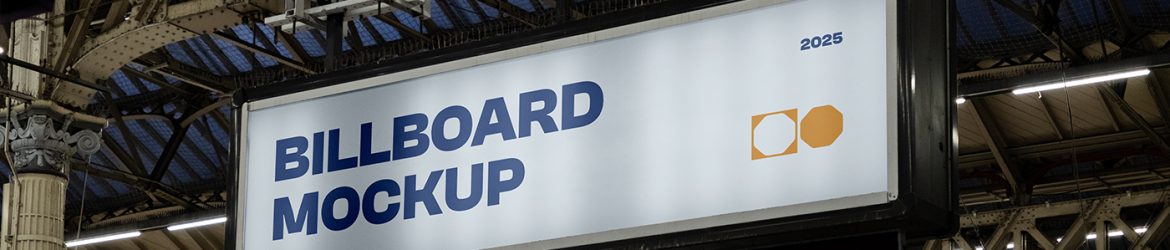 Free Train Station Billboard Mockup Free Train Station Billboard Mockup