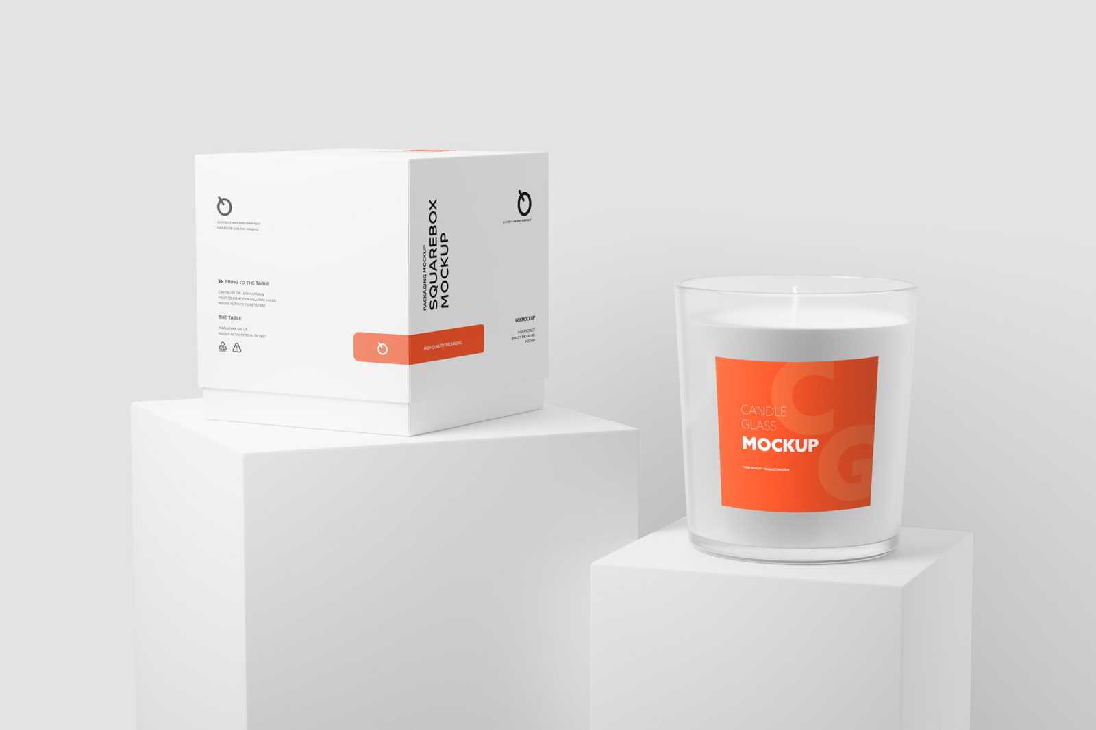 Free Transparent Candle Glass PSD Mockup