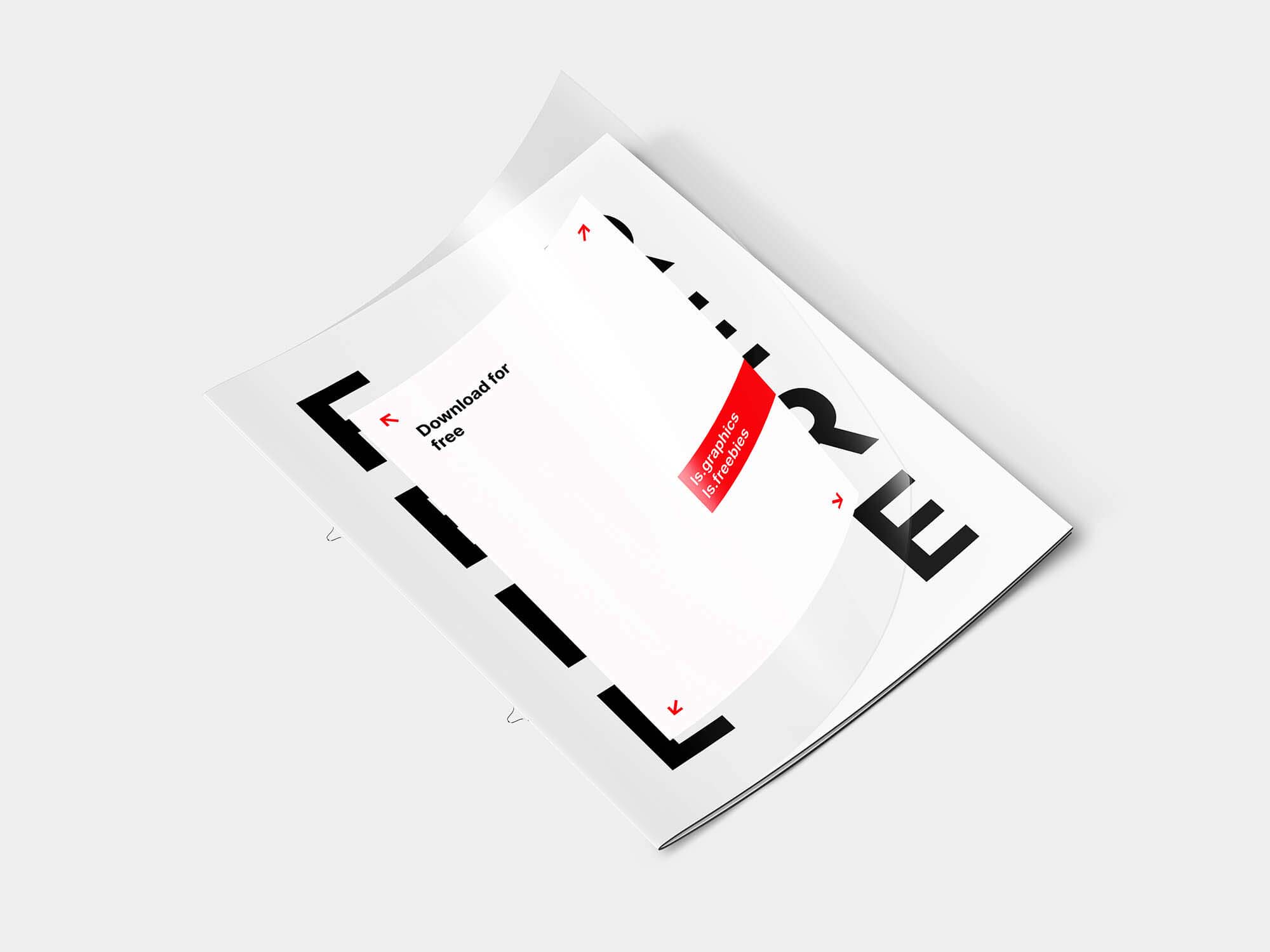Free Transparent Cover A4 Brochure Mockup PSD