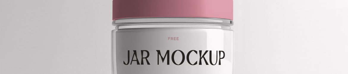 Free Transparent Glass Cosmetic Jar Mockup