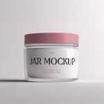 Free Transparent Glass Cosmetic Jar Mockup