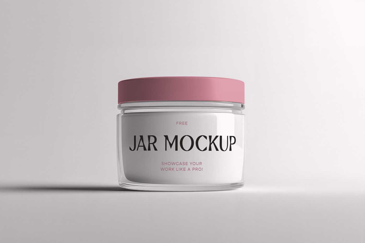 Free Transparent Glass Cosmetic Jar Mockup