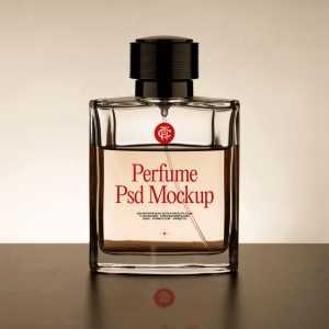 Free Transparent Perfume Bottle Mockup