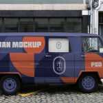 Free Transporter Van PSD Mockup