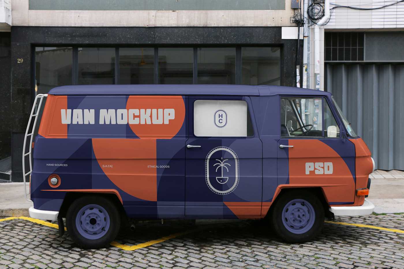 Free Transporter Van PSD Mockup