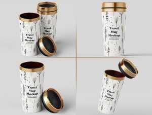 Free Travel Mug Mockup PSD set