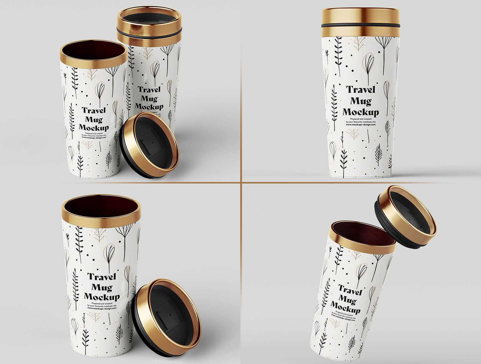 Free Travel Mug Mockup PSD set