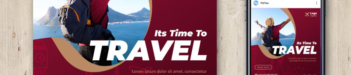 Free Travel Social Media Post Design PSD Template