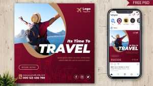 Free Travel Social Media Post Design PSD Template