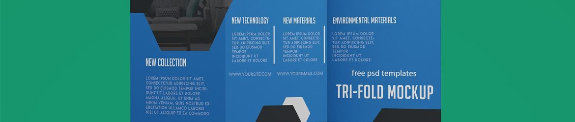 Free Tri-Fold Brochure Mockup 2 PSD File