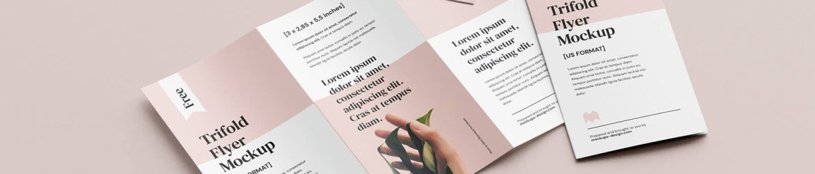 Free Tri-Fold DL Flyer Mockup 4 PSD set Free Tri-Fold DL Flyer Mockup 4 PSD set