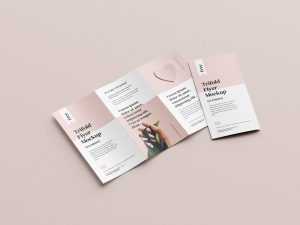 Free Tri-Fold DL Flyer Mockup 4 PSD set