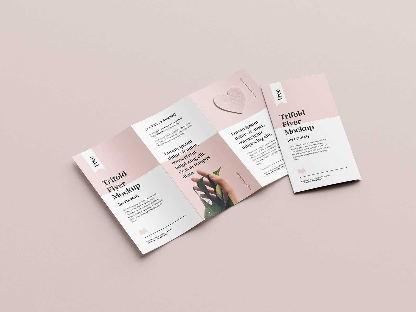 Free Tri-Fold DL Flyer Mockup 4 PSD set