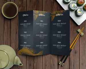 Free Tri-Fold Restaurant Food Menu Mockups 3 PSD Set PsFiles