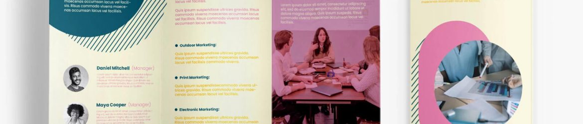 Free Trifold Digital Marketing Brochure Design PSD Template