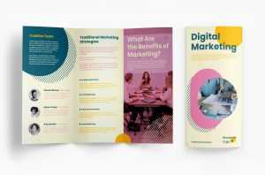 Free Trifold Digital Marketing Brochure Design PSD Template