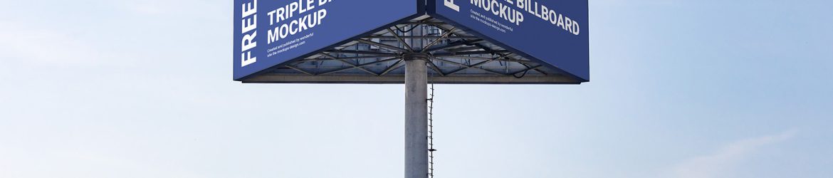 Free Triple Billboard Mockup PSD
