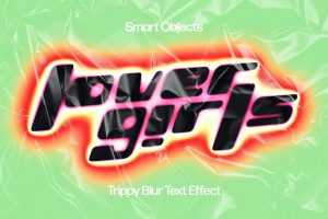 Free Trippy Blur Text Effect PSD
