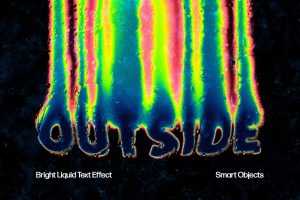 Free Trippy Liquid Distort Text Effect PSD