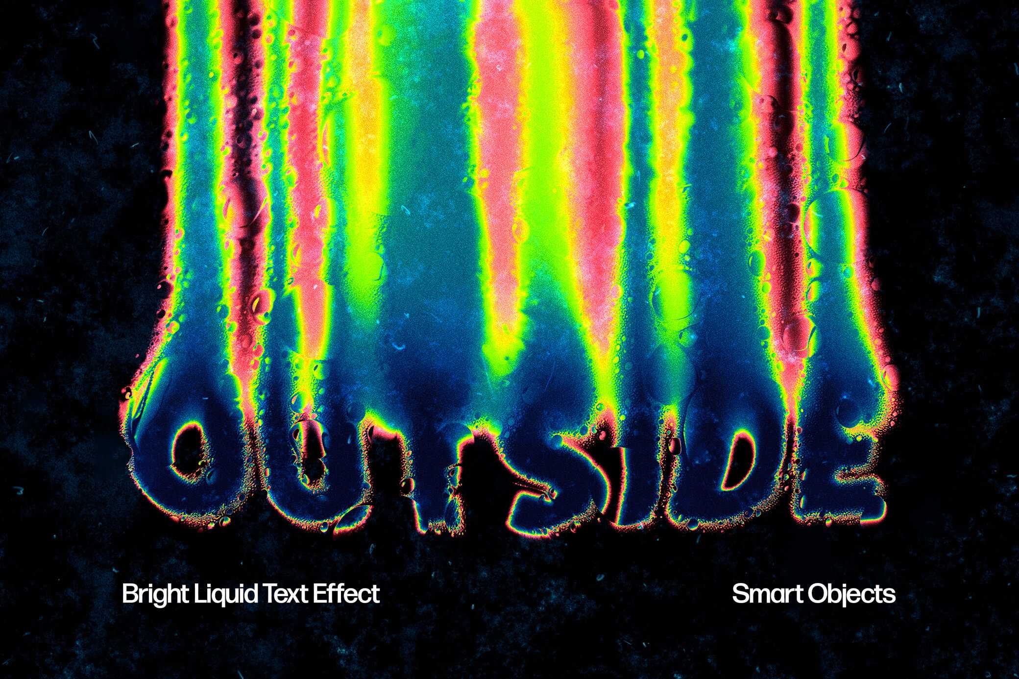 Free Trippy Liquid Distort Text Effect PSD