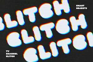 Free TV Channel Glitch Effect PSD